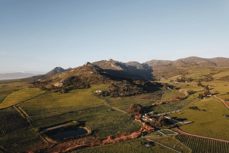 Luftbild der Gegend um die Farm